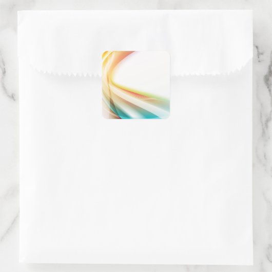 Abstrakter Swirl 2 Quadratischer Aufkleber (Tasche)