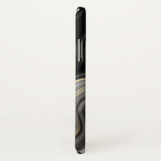 Abstrakter Swirl aus Schwarz und Gold Case-Mate iPhone Hülle (Hinten/Rechts)