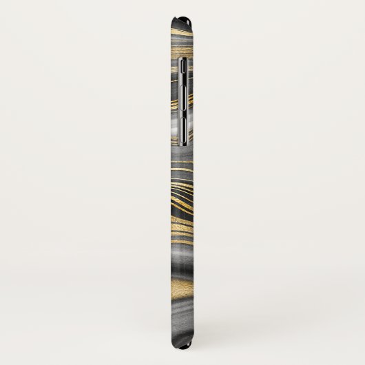 Abstrakter Swirl aus Schwarz und Gold Case-Mate iPhone Hülle (Hinten/Links)