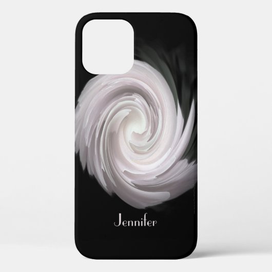 Abstrakter Swirl, hellrosa, Name, Case-Mate iPhone Hülle (Rückseite)