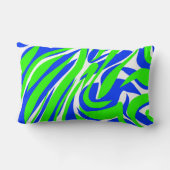 Abstrakter Swirl in Blau und Grün Lendenkissen (Rückseite)