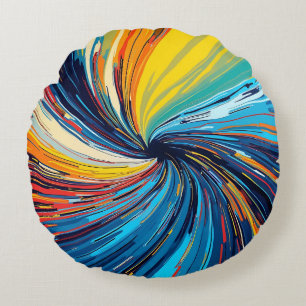 Abstrakter Swirl Rundes Kissen