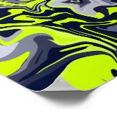 Abstrakter Swirl von Grün, Grau und Schwarz Poster (Ecke)