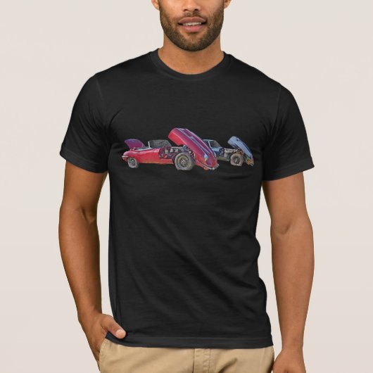 Abstrakter T - Shirt für klassische E-Type-Fahrzeu (Vorderseite)