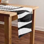 Abstrakter Tabellen-Schwarzweiss-Läufer Kurzer Tischläufer (Beispiel)