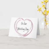 Abstrakter Tag der rosa Herzhochzeit Karte (Gelbe Blume)