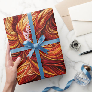 Abstrakter Tänzer Feuerrotes Garn Verpackungspapie Geschenkpapier