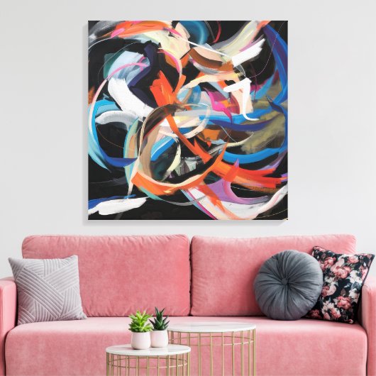 Abstrakter Tänzer in dynamischer Bewegung Leinwanddruck (Insitu (Wohnzimmer))