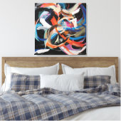 Abstrakter Tänzer in dynamischer Bewegung Leinwanddruck (Insitu (Schlafzimmer))