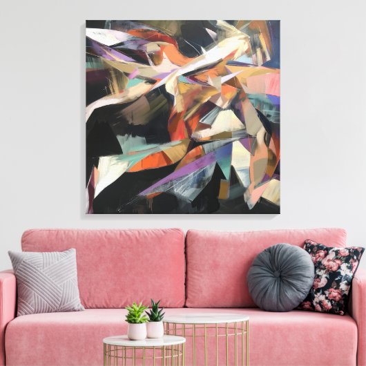 Abstrakter Tänzer in dynamischer Bewegung Leinwanddruck (Insitu (Wohnzimmer))