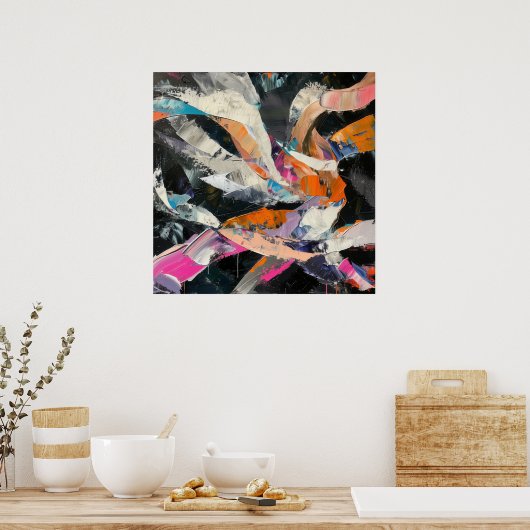 Abstrakter Tänzer in dynamischer Bewegung Poster (Küche)