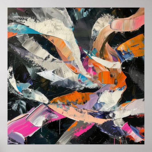 Abstrakter Tänzer in dynamischer Bewegung Poster (Vorne)