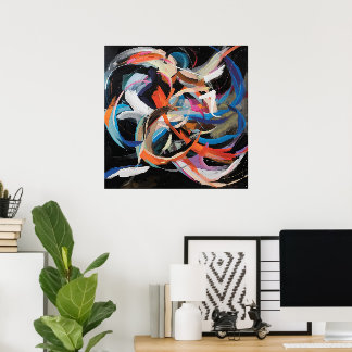 Abstrakter Tänzer in dynamischer Bewegung Poster