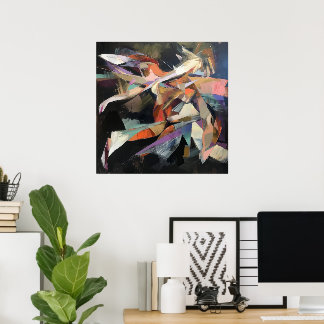 Abstrakter Tänzer in dynamischer Bewegung Poster
