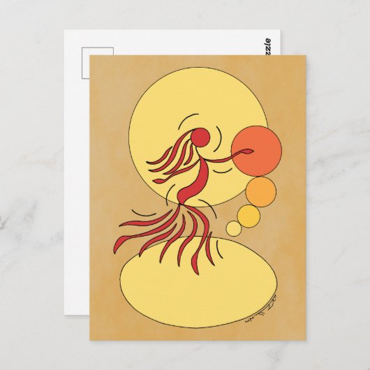 Abstrakter Tänzer Postkarte (Vorne/Hinten)