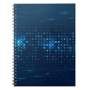 Abstrakter Technologiehintergrund. Digitale Innova Notizblock
