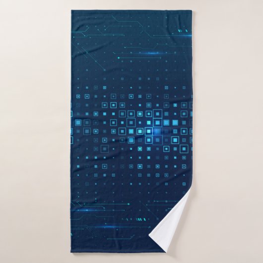Abstrakter technologischer Hintergrund. Digitale I Badehandtuch (Badehandtuch)