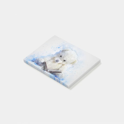 Abstrakter Teddy-Bär Post-it Klebezettel (angewinkelt)