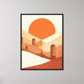 Abstrakter Terrakotta-Sonnenaufgang Leinwanddruck