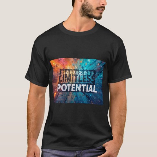 Abstrakter Text Grenzenloses Potenzial T-Shirt (Vorderseite)