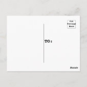 Abstrakter Text mit blauer Blume Postkarte (Rückseite)