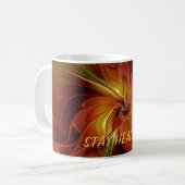 Abstrakter Text von Red Orange Brown Green Fraktal Kaffeetasse (Vorderseite Links)