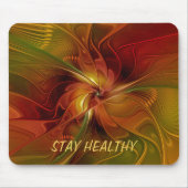 Abstrakter Text von Red Orange Brown Green Fraktal Mousepad (Vorne)