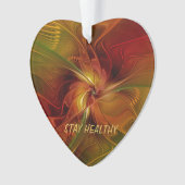 Abstrakter Text von Red Orange Brown Green Fraktal Ornament (Vorderseite)