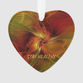 Abstrakter Text von Red Orange Brown Green Fraktal Ornament (Vorderseite)