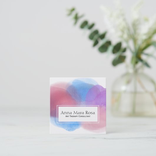 *~* abstrakter Therapiewatercolor-künstlerisches Quadratische Visitenkarte (Stehend Vorderseite)