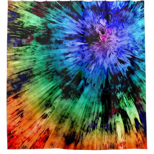 Abstrakter Tie Dye Duschvorhang (Vorderseite)