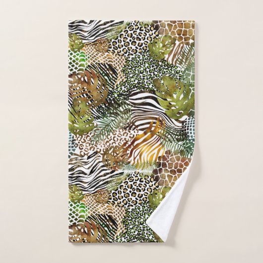 abstrakter Tierdschungel Badhandtuch Set (Handtuch)