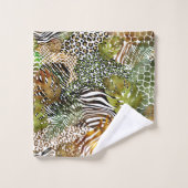 abstrakter Tierdschungel Badhandtuch Set (Waschlappen)