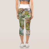 abstrakter Tierdschungel Capri Leggings (Rückseite)