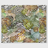 abstrakter Tierdschungel Geschenkpapier (Flach)