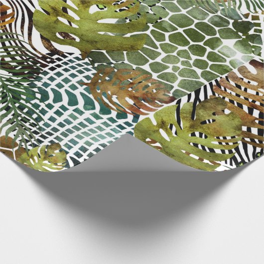 abstrakter Tierdschungel Geschenkpapier (Ecke)