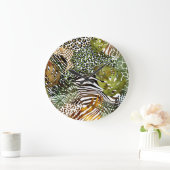 Abstrakter Tierdschungel Große Wanduhr (Zuhause)