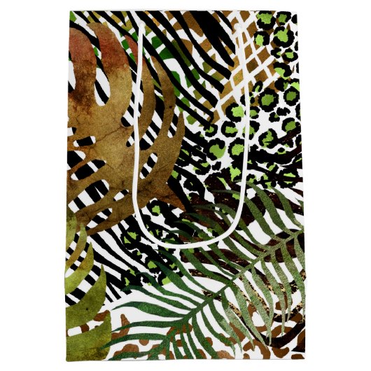 abstrakter Tierdschungel Mittlere Geschenktüte (Rückseite)