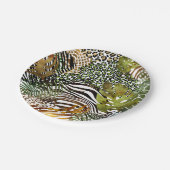 abstrakter Tierdschungel Pappteller (Schrägansicht)