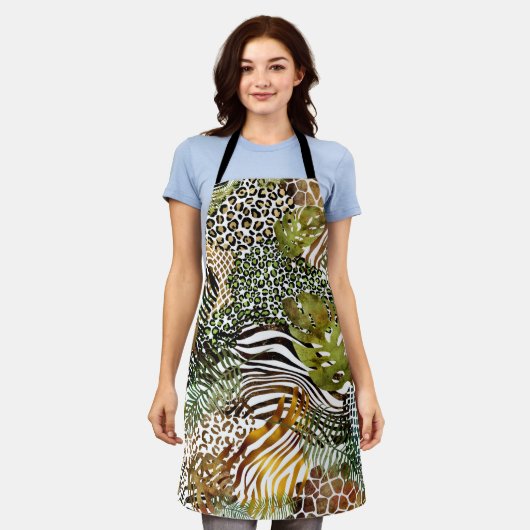 abstrakter Tierdschungel Schürze (Getragen)