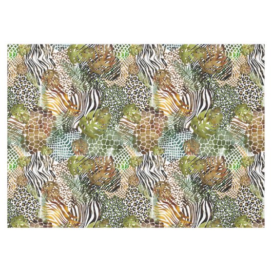 abstrakter Tierdschungel Tischdecke (Vorderseite (Horizontal))