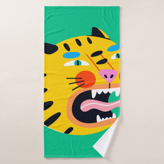Abstrakter Tiger Badehandtuch (Badehandtuch)