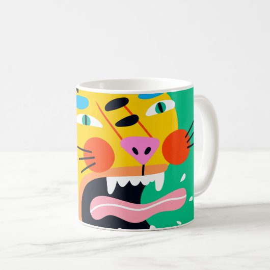 Abstrakter Tiger Kaffeetasse (VorderseiteRechts)