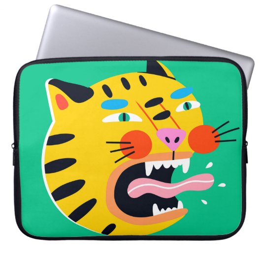 Abstrakter Tiger Laptopschutzhülle (Vorderseite)