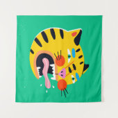 Abstrakter Tiger Wandteppich (Vorderseite (Horizontal))