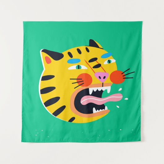 Abstrakter Tiger Wandteppich (Vorderseite)