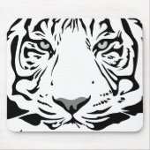 Abstrakter Tigerkopf in Schwarz und Weiß Mousepad (Vorne)