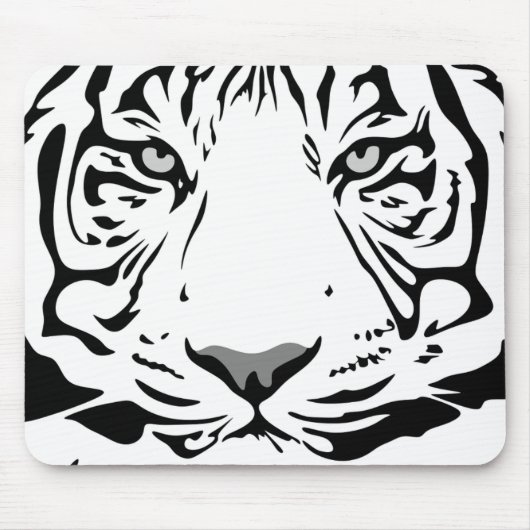 Abstrakter Tigerkopf in Schwarz und Weiß Mousepad (Vorne)