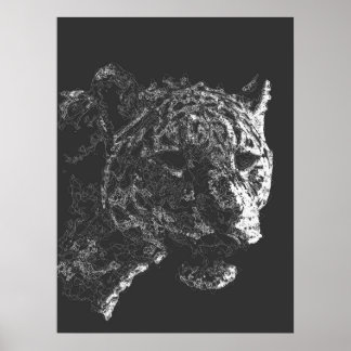 abstrakter Tigerkopf Poster