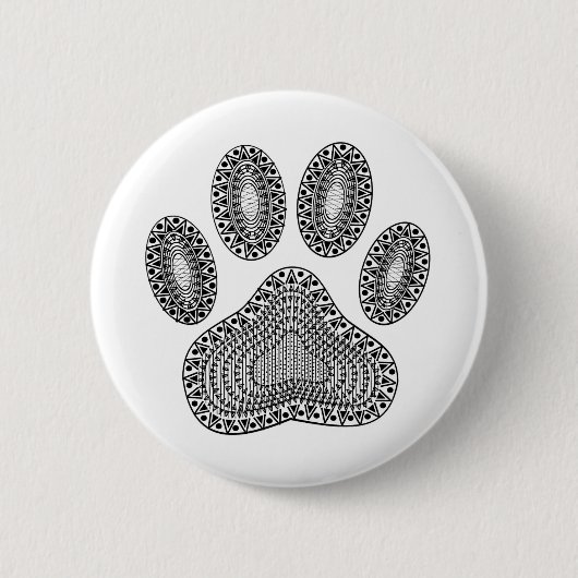 Abstrakter Tintenpfotenabdruck Button (Vorderseite)